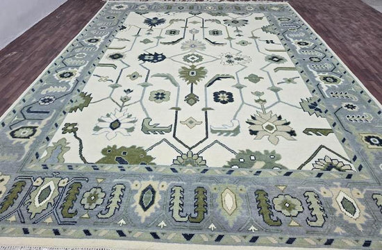 Vintage Oushak Hand Knotted Wool Rug, 9x12, Handmade Area Rug