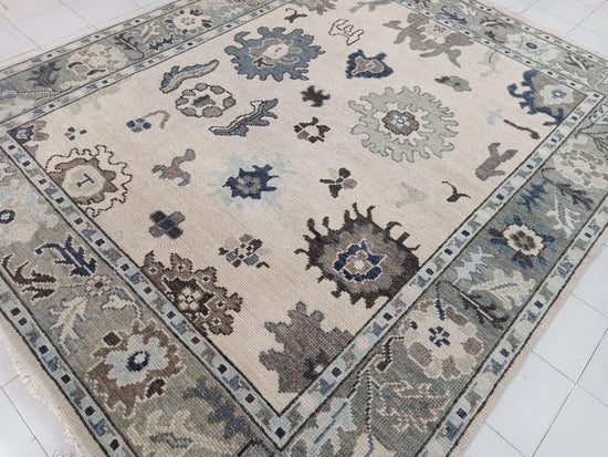 Vintage Oushak Hand Knotted Wool Rug, 9x12, Handmade Area Rug