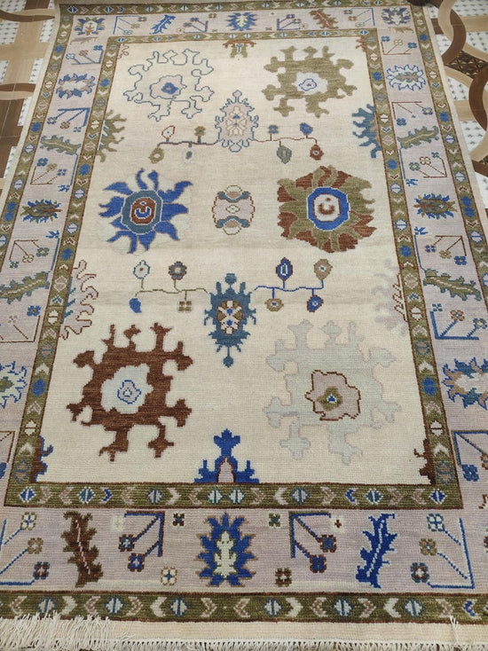 Vintage Oushak Hand Knotted Wool Rug, 9x12, Handmade Area Rug